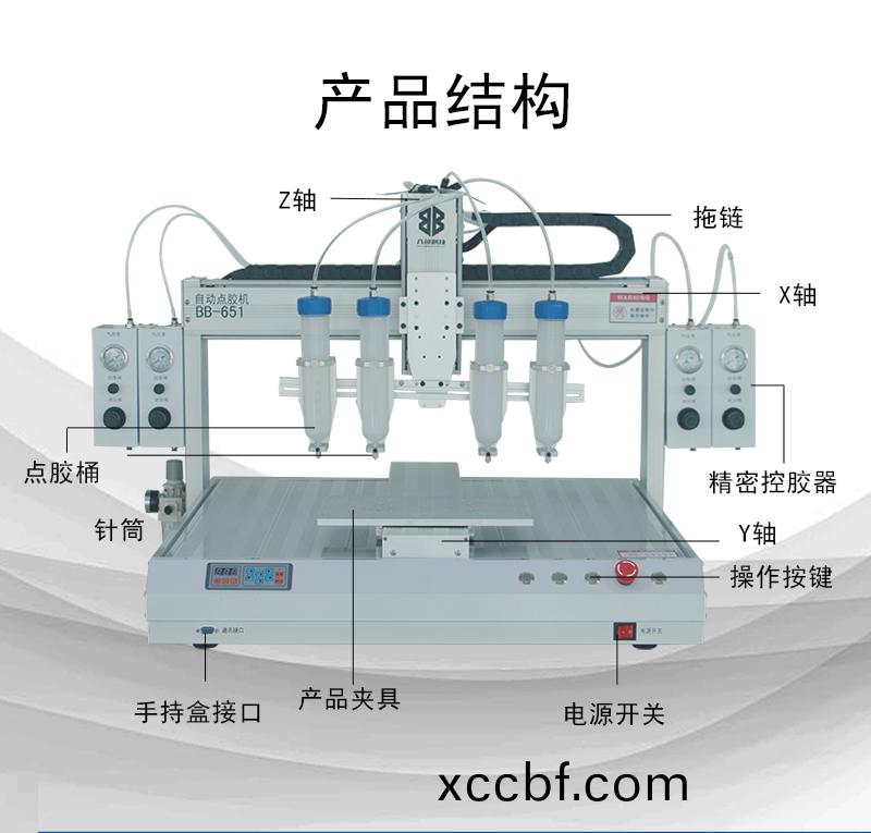BB-651D單(dan)平(ping)檯多(duo)頭(tou)硅膠自(zi)動點(dian)膠機